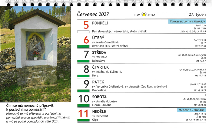 Katolický kalendář Poklady víry 2027