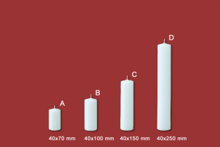 Hladké svíce průměr 40 mm