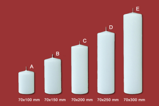 Hladké svíce průměr 70 mm