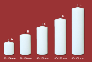 Hladké svíce průměr 80 mm
